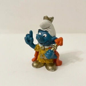 Vintage Smurf Smurfs King  Mushroom Wand Wizard Sorcerer Schleich Peyo Figure